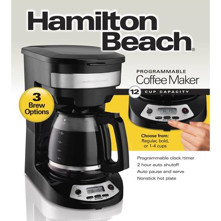 Hamilton Beach 12 cups Black/Silver Coffee Maker 46230